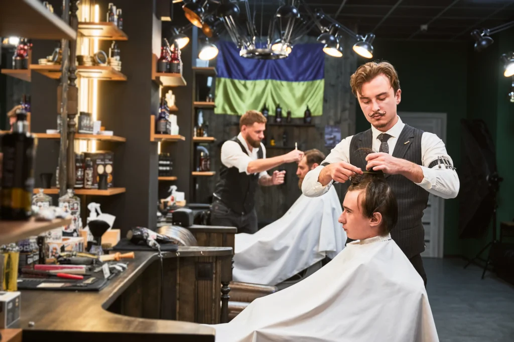 Professional Barber Working